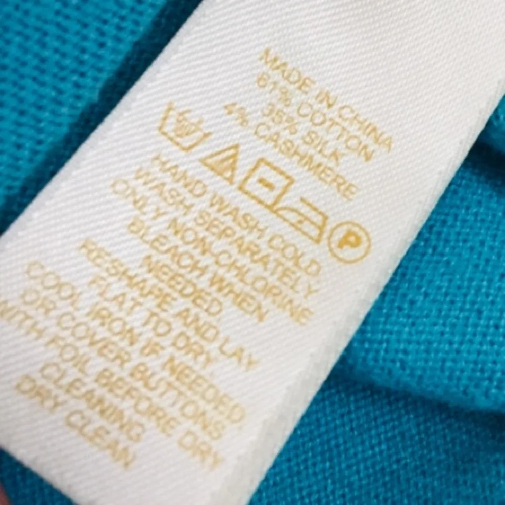KATE SPADE Blue Silk Cotton Blend Cardigan Sweater Size Small